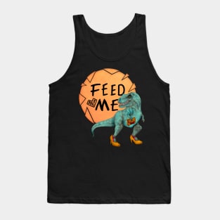 Hungry Date - Lady T-Rex in Teal Tank Top